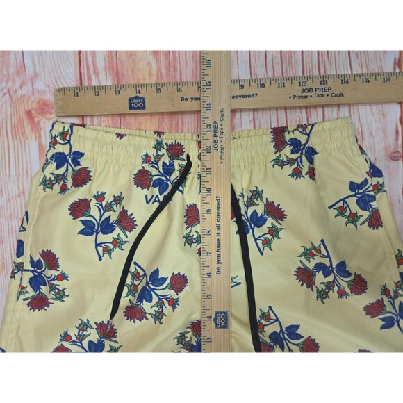 Vans Mens Floral Print Yellow Swim Trunks Small - Picture 6 of 7